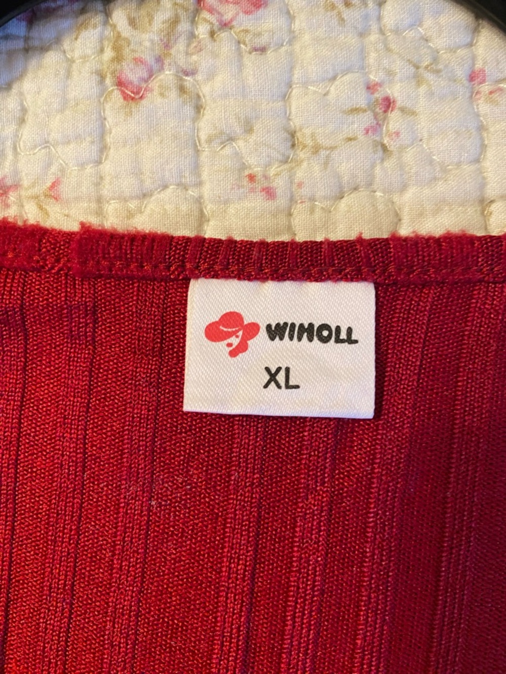 Red Rib Knit Tunic Top - Picture 4 of 6